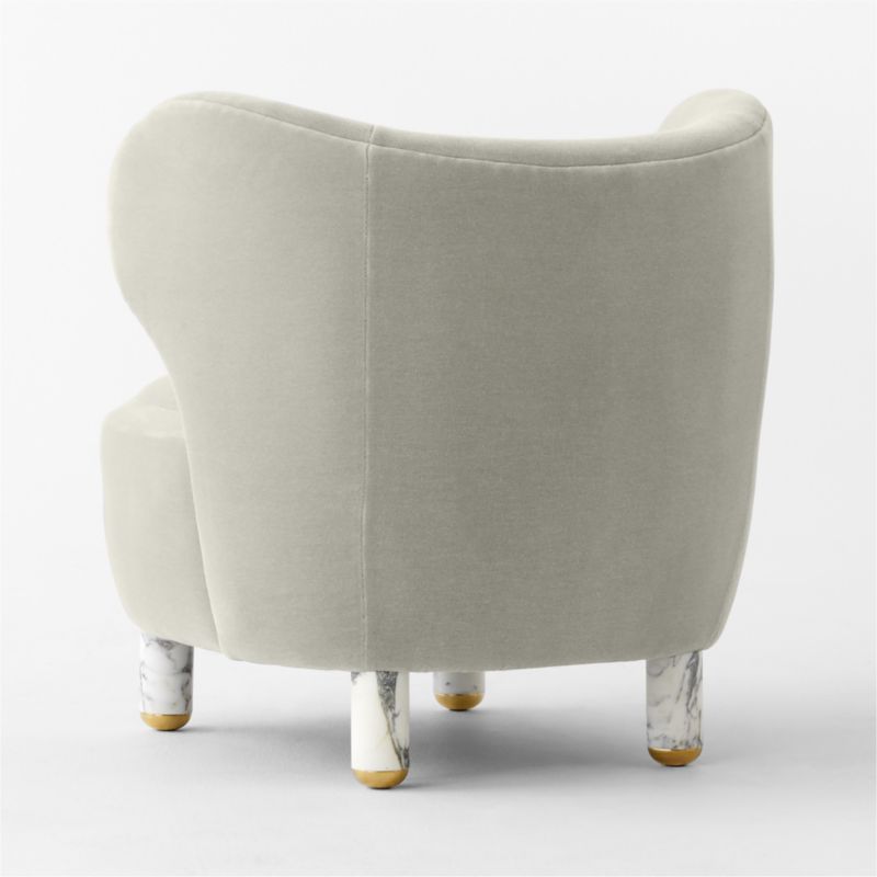 Nadine Faux Mohair Accent Chair with Marble Legs by goop - image 12 of 14