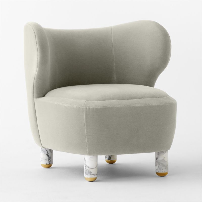 Nadine Faux Mohair Accent Chair with Marble Legs by goop - image 10 of 14