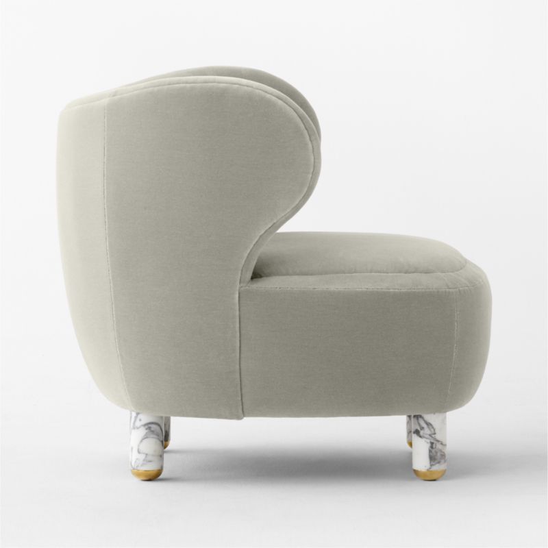 Nadine Faux Mohair Accent Chair with Marble Legs by goop - image 11 of 14