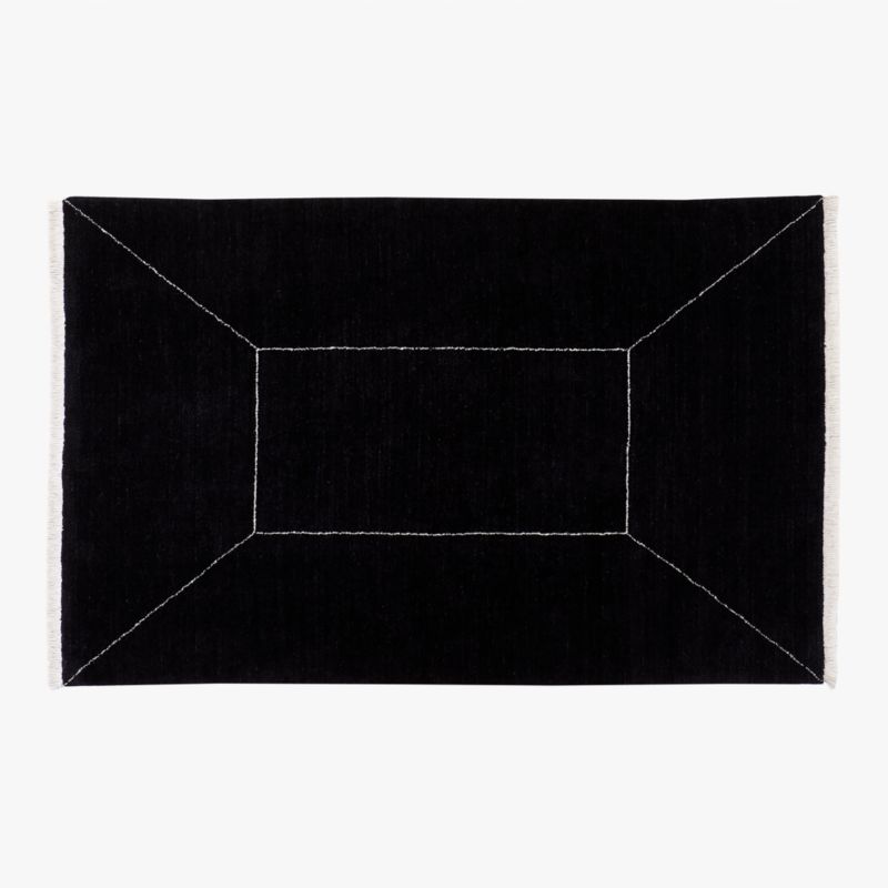 Nadya Handloomed Black Geometric New Zealand Wool Area Rug 5'x8' - image 0 of 3