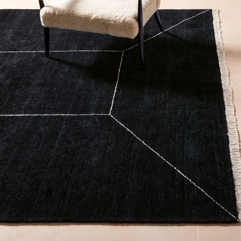 Nadya Handloomed Black Geometric New Zealand Wool Area Rug 9'x12' - image 2 of 4