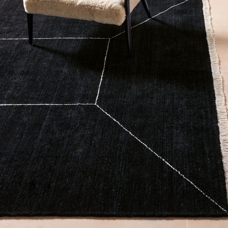 Nadya Handloomed Black Geometric New Zealand Wool Area Rug 6'x9' - image 2 of 3