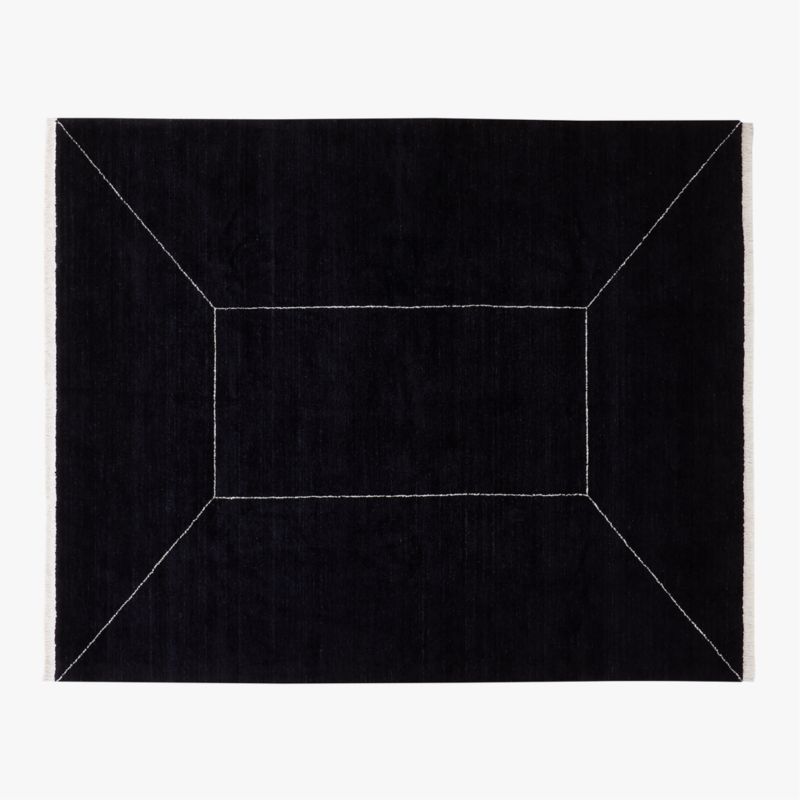 Nadya Handloomed Black Geometric New Zealand Wool Area Rug 8'x10' - image 0 of 4