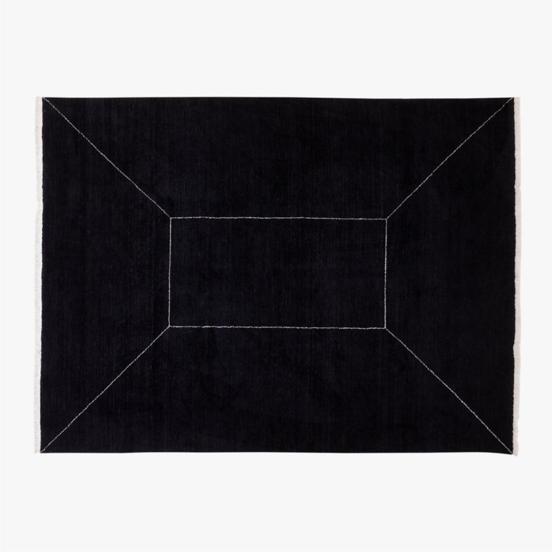 Nadya Handloomed Black Geometric New Zealand Wool Area Rug 9'x12' - image 0 of 4