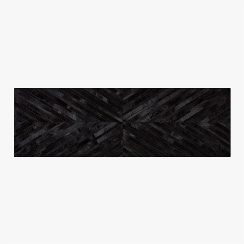 Naho Patchwork Black Hide Runner Rug 2.5'x8' - image 0 of 4