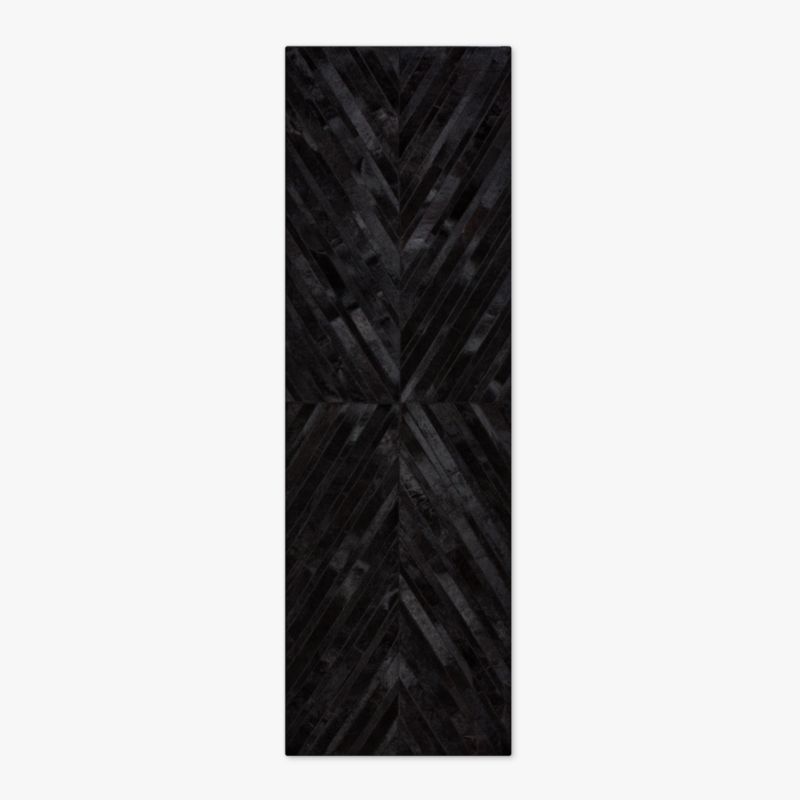 Naho Patchwork Black Hide Runner Rug 2.5'x8' - image 0 of 4