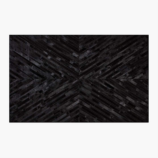 Naho Patchwork Black Hide Area Rug 5'x8'