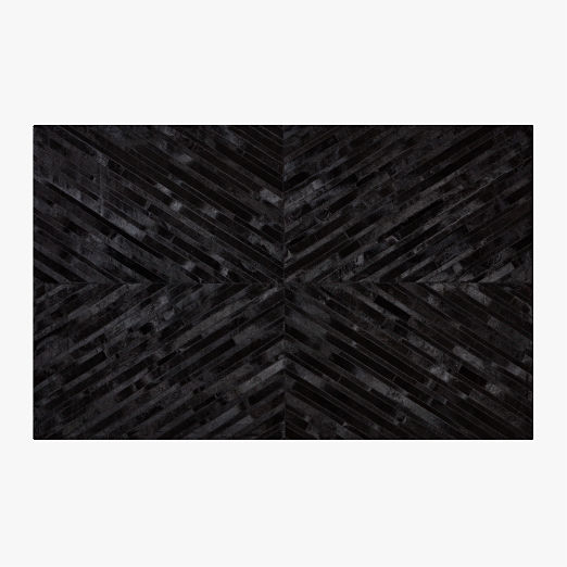 Naho Patchwork Black Hide Area Rug 5'x8'