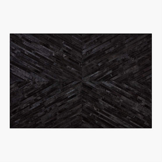 Naho Patchwork Black Hide Area Rug 6'x9'