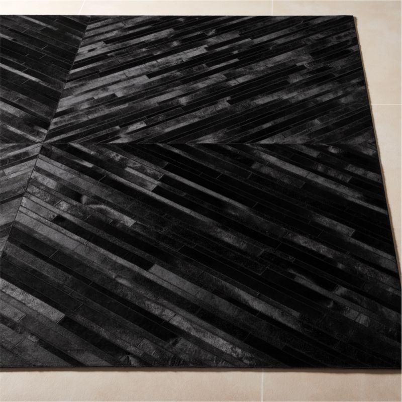 Naho Patchwork Black Hide Area Rug 9'x12' - image 2 of 6