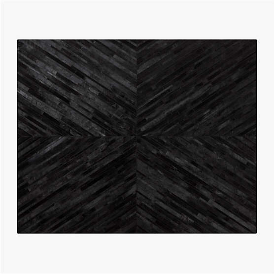 Naho Patchwork Black Hide Area Rug 8'x10'