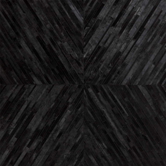 Naho Patchwork Black Hide Rug Swatch 12"x12"