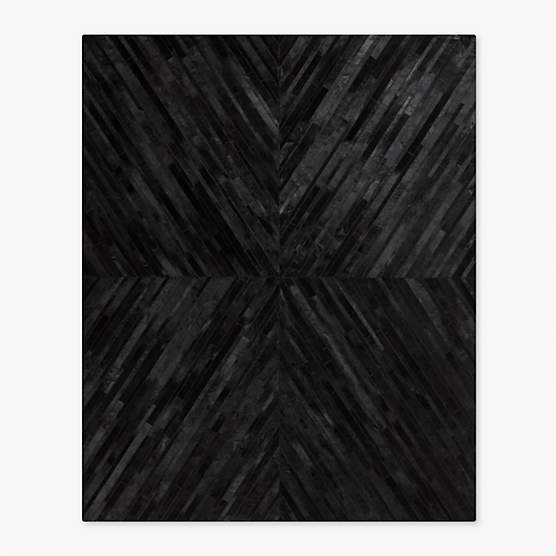 Naho Patchwork Black Hide Area Rug 6'x9'