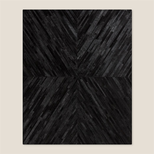 Naho Patchwork Black Hide Area Rug 10'x14'