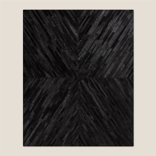 Naho Patchwork Black Hide Area Rug 5'x8'