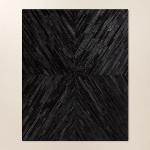 Naho Black Patchwork Hide Area Rug