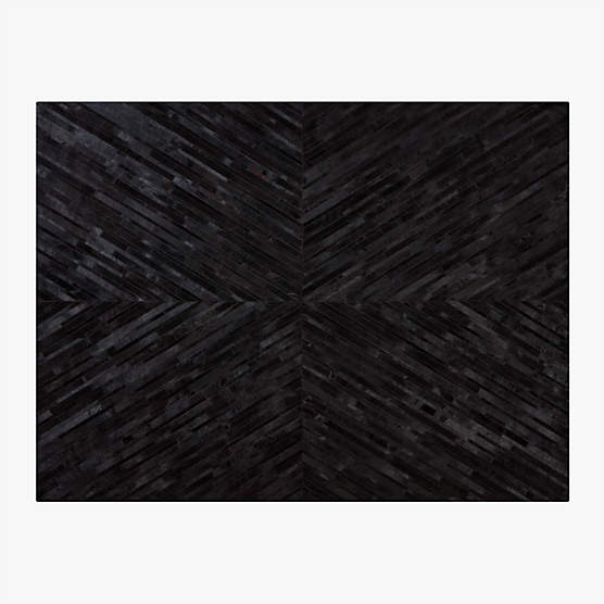 Naho Patchwork Black Hide Area Rug 9'x12'