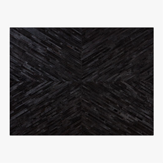 Naho Patchwork Black Hide Area Rug 10'x14'