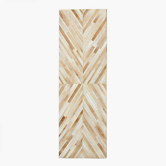 Naho Patchwork Sand Hide Runner Rug 2.5'x8'