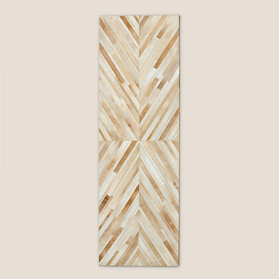 Naho Patchwork Sand Hide Runner Rug 2.5'x8'