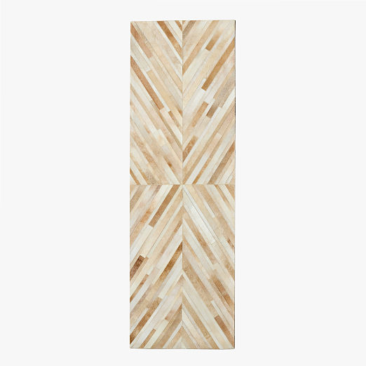 Naho Patchwork Sand Hide Runner Rug 2.5'x8'