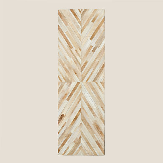 Naho Patchwork Sand Hide Runner Rug 2.5'x8'