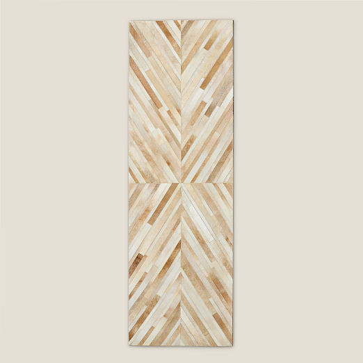 Naho Patchwork Sand Hide Runner Rug 2.5'x8'