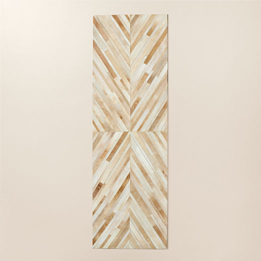 Naho Patchwork Sand Hide Runner Rug 2.5'x8'