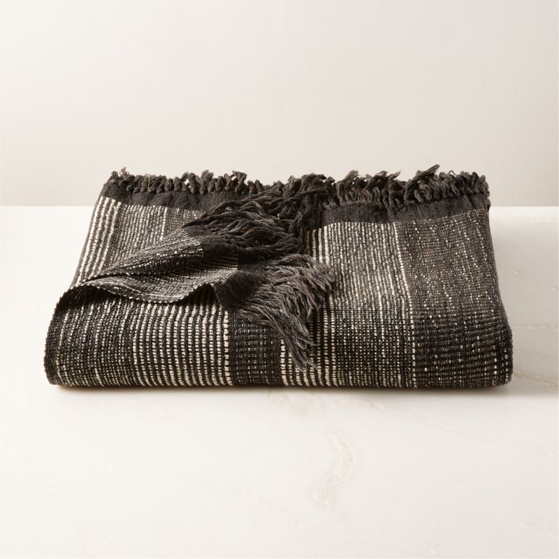 View Nala Woven Striped Black Throw Blanket details
