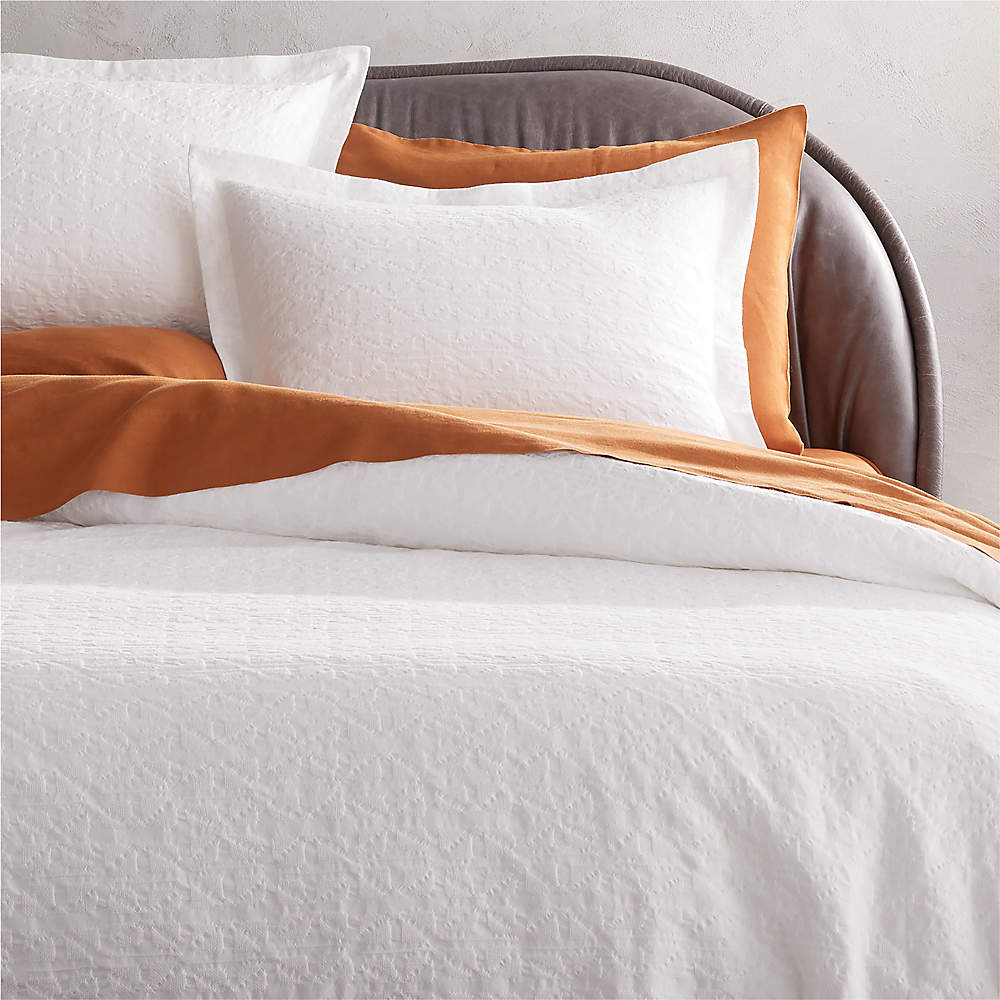 Naoki White Full Queen Duvet Cover Reviews Cb2