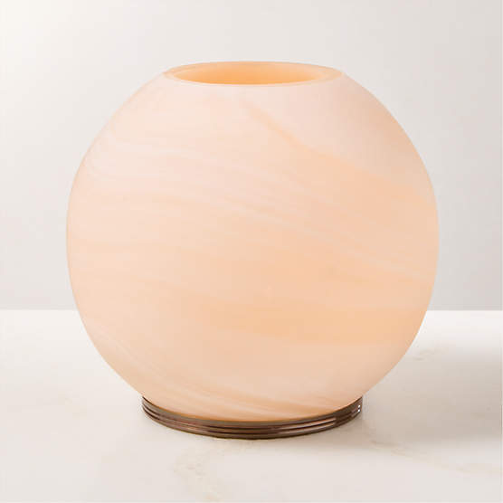 Naomi Faux Alabaster Hurricane Candle Holder Small