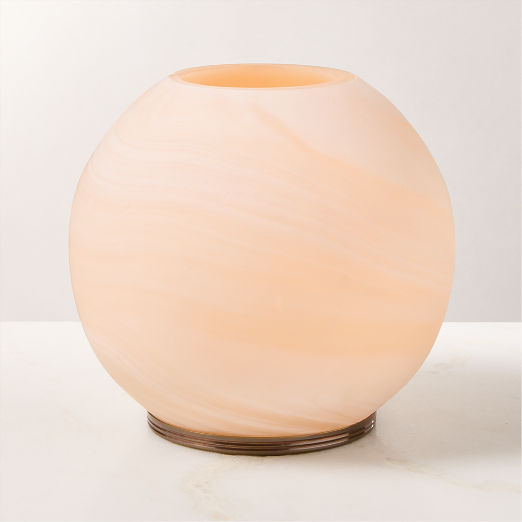 Naomi Faux Alabaster Hurricane Candle Holder Small
