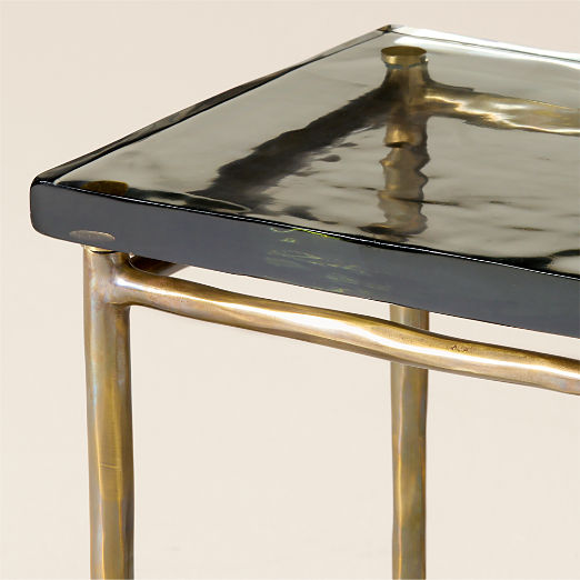 Nari Cast Glass and Brass Side Tables