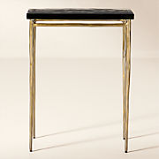 Nari Cast Glass and Brass Side Table Tall
