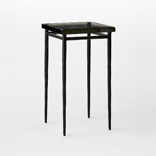 Nari Short Cast Glass and Iron Side Table