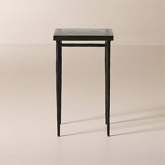 Nari Short Cast Glass and Iron Side Table