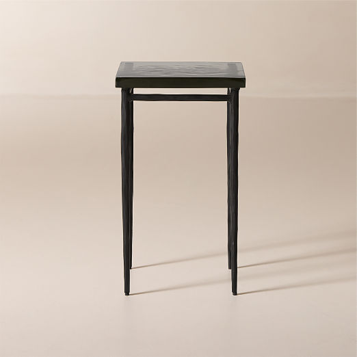 Nari Short Cast Glass and Iron Side Table