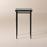Nari Short Cast Glass and Iron Side Table