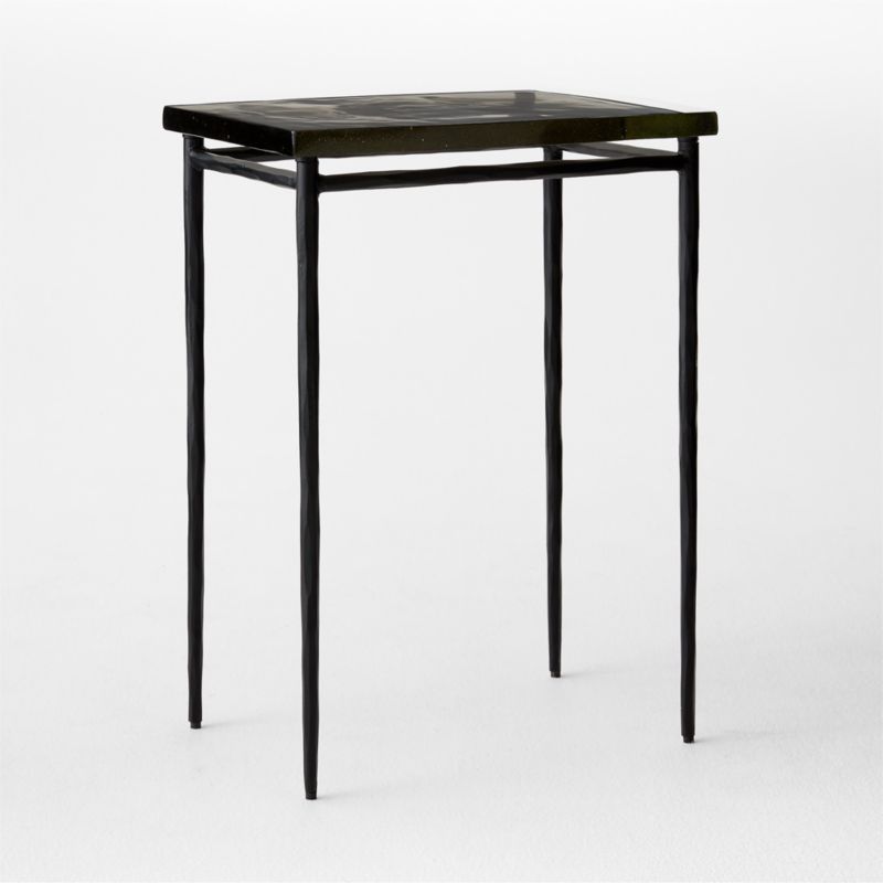 Nari Tall Cast Glass and Iron Side Table - image 3 of 6