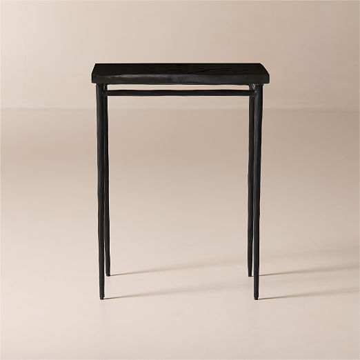 Nari Tall Cast Glass and Iron Side Table