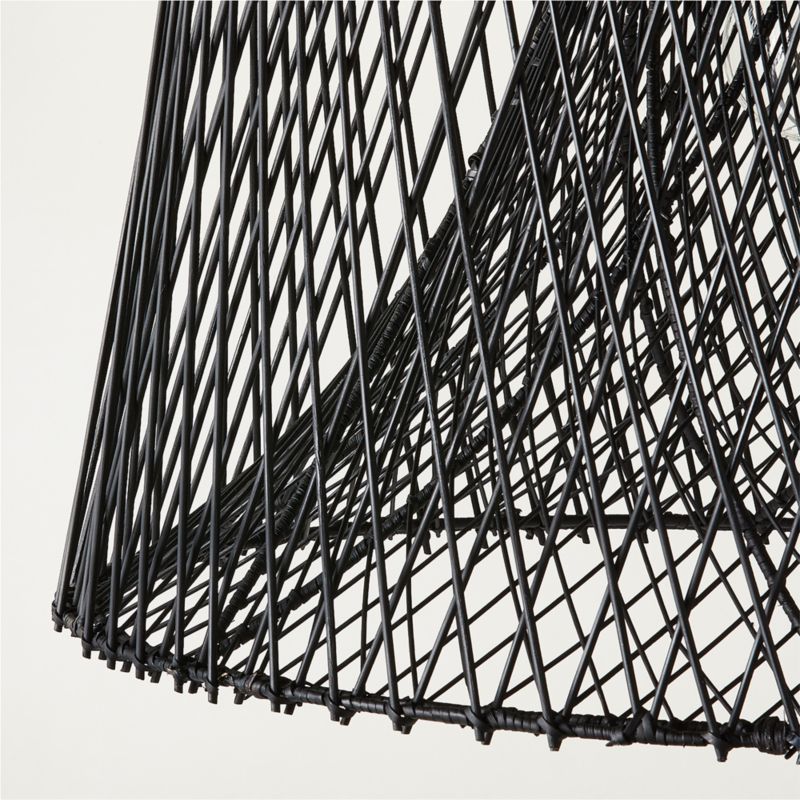 Nassa Woven Black Bamboo Pendant Light - image 2 of 4