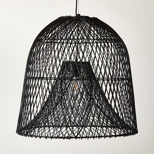 Nassa Woven Black Bamboo Pendant Light