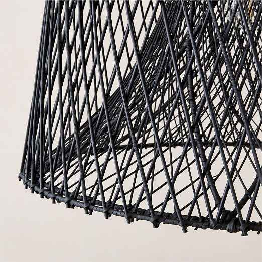 Nassa Woven Black Bamboo Pendant Light