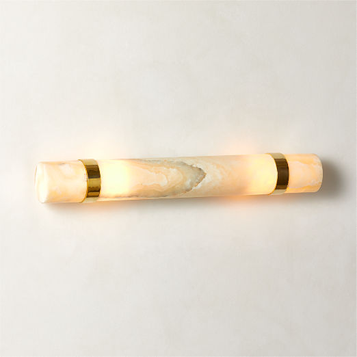 Natalia Onyx and Brass Double Wall Sconce