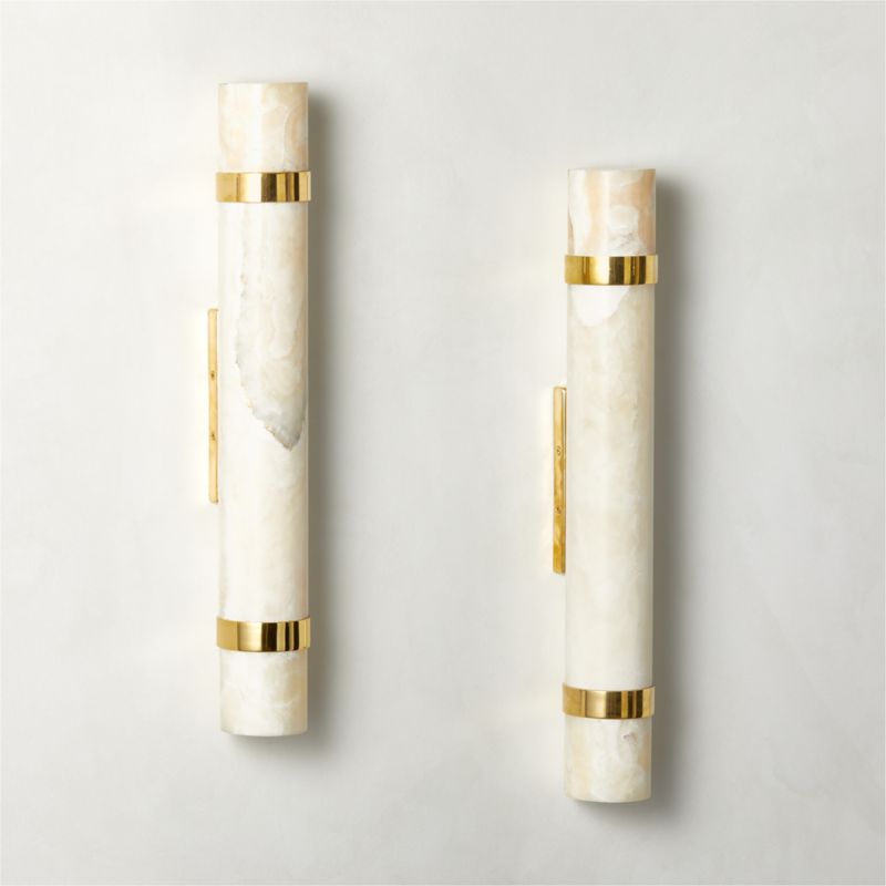 Natalia Onyx and Brass Double Wall Sconce - image 5 of 12