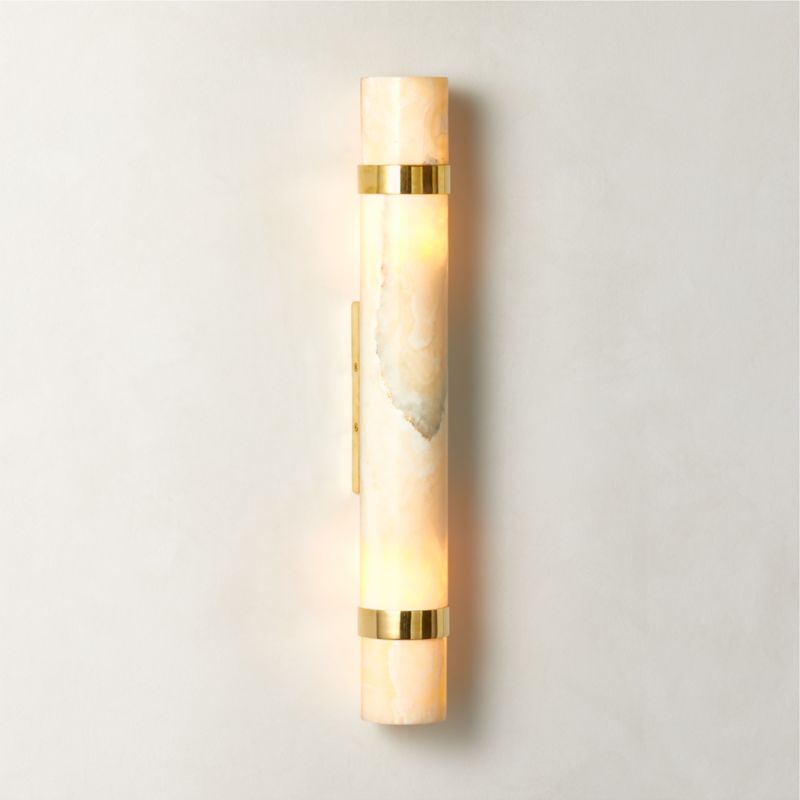 Natalia Onyx and Brass Double Wall Sconce - image 0 of 12