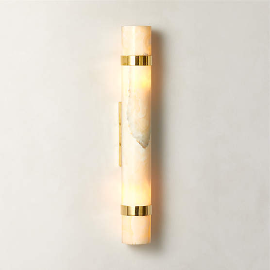 Natalia Onyx and Brass Double Wall Sconce