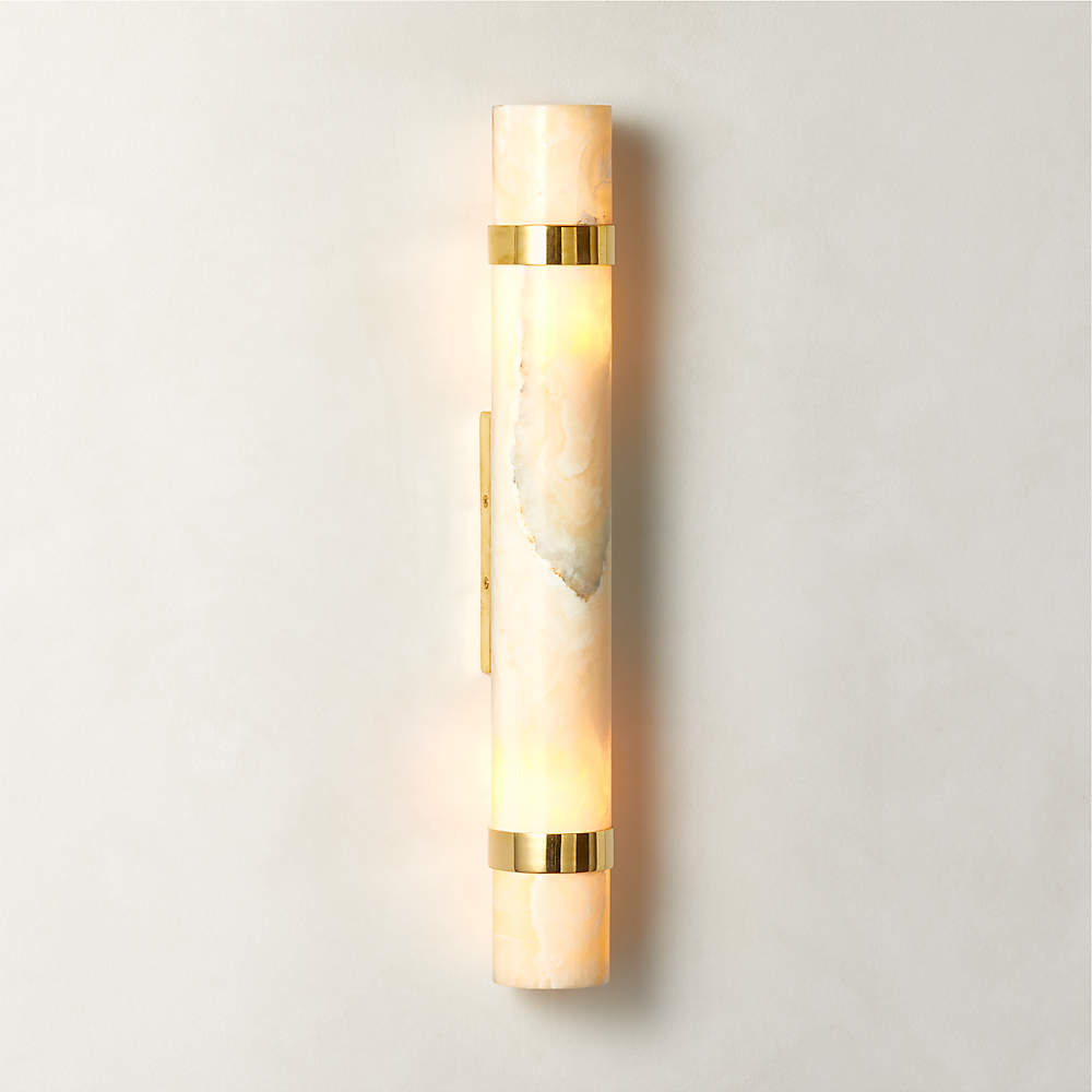 Natalia Onyx and Brass Double Wall Sconce Light