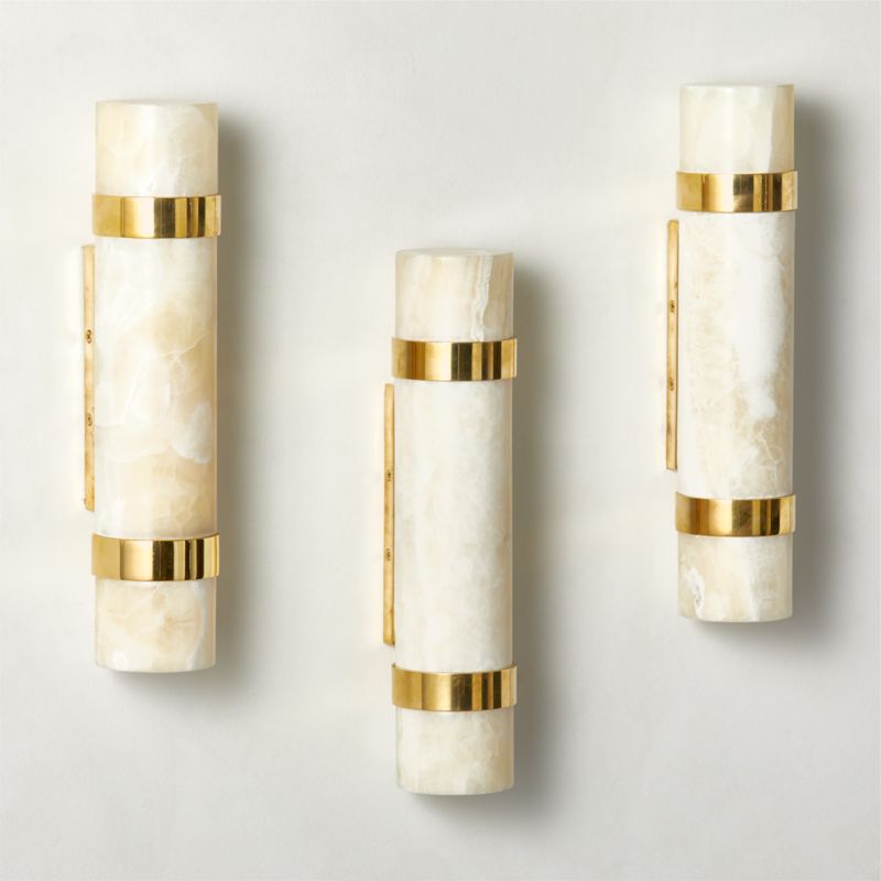 Natalia Onyx and Brass Wall Sconce - image 5 of 9