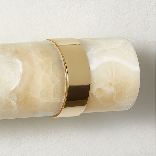 Natalia Onyx and Brass Wall Sconce Set of 2
